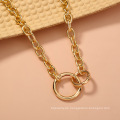 Shangjie Kalung Mode Hip Hop Gold Platted Halskette Kette Halskette Doppel Hoop Frauen Anhänger Halskette